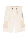 Emporio Armani Logo-embroidered Drawstring Shorts In Neutrals