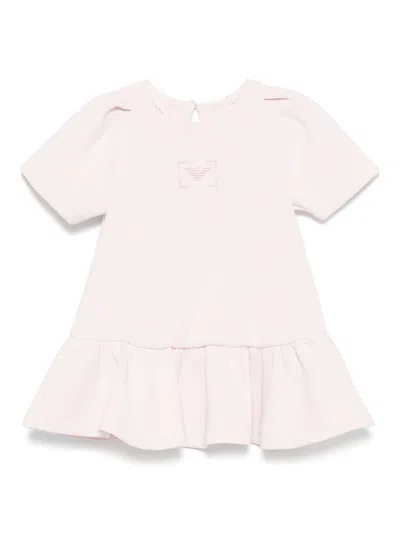 Emporio Armani Babies' Logo-embroidered Dress In 粉色