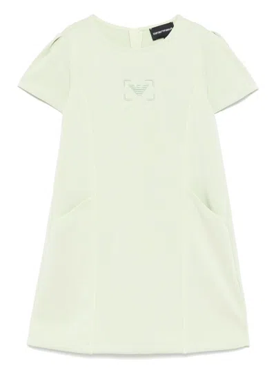 Emporio Armani Kids' Logo-embroidered Dress In Green