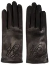 Emporio Armani Logo-embroidered Gloves In Black