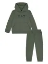 Emporio Armani Logo-embroidered Hooded Tracksuit In Green