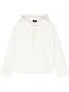 Emporio Armani Logo-embroidered Hoodie In White