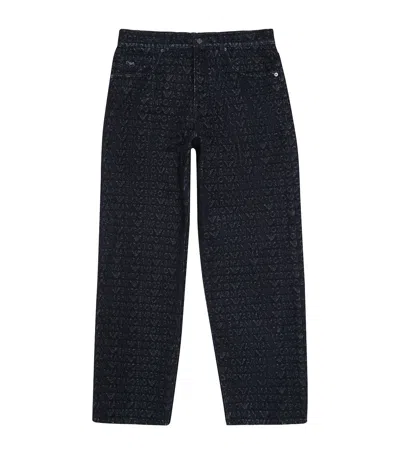 Emporio Armani Logo-embroidered Jeans In Black