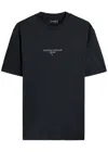 Emporio Armani Logo-embroidered Jersey T-shirt In Black