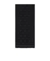 Emporio Armani Logo Embroidered Knit Scarf In Black