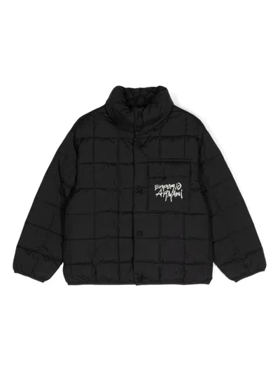 Emporio Armani Kids' Logo-embroidered Padded Jacket In Black