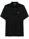 Emporio Armani Embroidered-logo Polo Shirt In Black