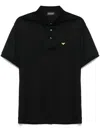 Emporio Armani Embroidered-logo Polo Shirt In Black