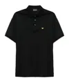 Emporio Armani Embroidered-logo Polo Shirt In Black