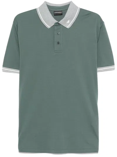Emporio Armani Logo-embroidered Polo Shirt In Multicolor