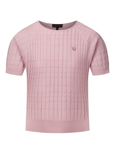 Emporio Armani Kids' Logo-embroidered Polo Shirt In Pink