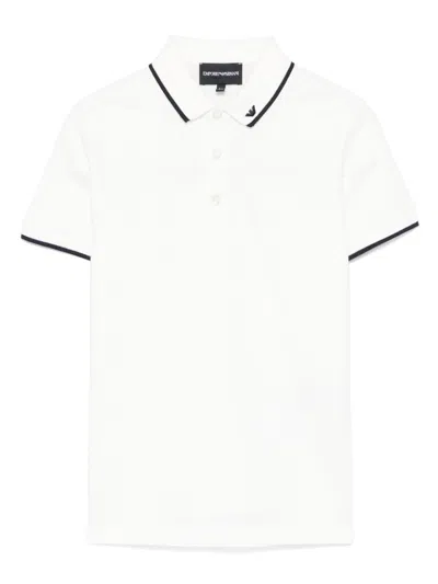 Emporio Armani Logo刺绣polo衫 In Weiss