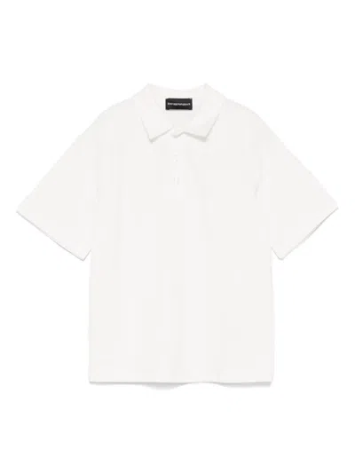 Emporio Armani Kids' Logo-embroidered Polo Shirt In White