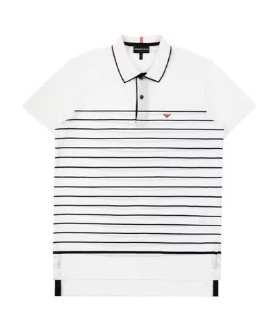 Emporio Armani Logo Embroidered Polo Shirt In White
