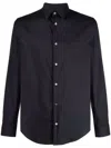 Emporio Armani Cotton Shirt With Button-down Collar And Curved Hem