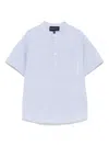 Emporio Armani Logo-embroidered Shirt In Blue