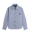 Emporio Armani Logo Embroidered Shirt In Blue