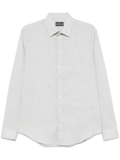 Emporio Armani Logo-embroidered Shirt In Green