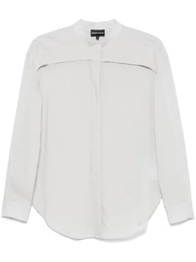 Emporio Armani Logo-embroidered Shirt In Grey
