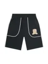 Emporio Armani Stretch-cotton Logo Bermuda Shorts (4-16 Years) In Blue