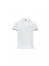 Emporio Armani Logo Embroidered Short Sleeved Polo Shirt In White