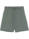 Emporio Armani Logo-embroidered Shorts In Green