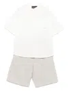 Emporio Armani Set Comprising Linen-blend Bermuda Shorts And Shirt In Neutrals