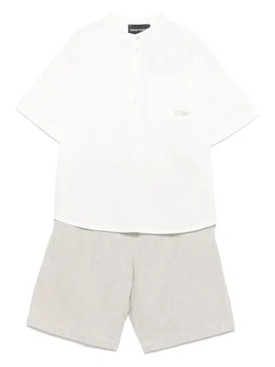 EMPORIO ARMANI LOGO-EMBROIDERED SHORTS SET