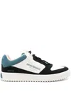 Emporio Armani Logo-embroidered Sneakers In Blue