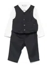 Emporio Armani Checked Trouser Set In Blue