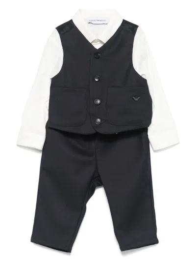 EMPORIO ARMANI LOGO-EMBROIDERED SUIT