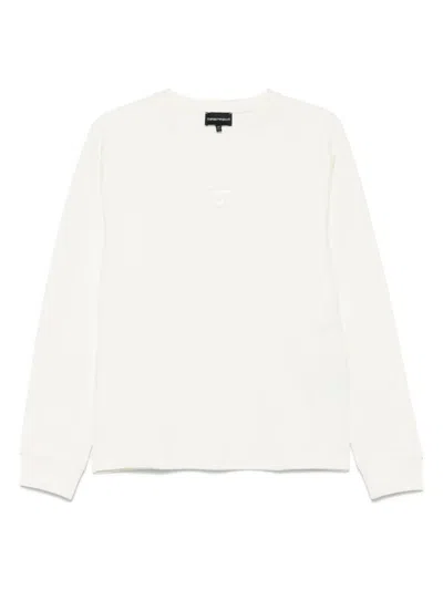 Emporio Armani Kids' Logo-embroidered Sweatshirt In 白色