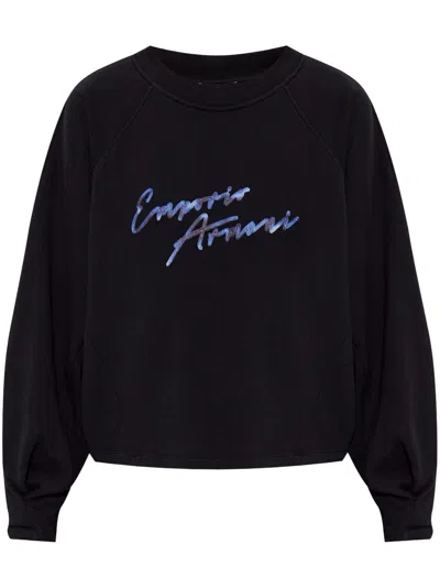 EMPORIO ARMANI LOGO-EMBROIDERED SWEATSHIRT