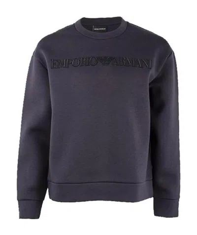 Emporio Armani Logo-embroidered Sweatshirt In Black