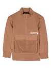 Emporio Armani Logo-embroidered Sweatshirt In Brown