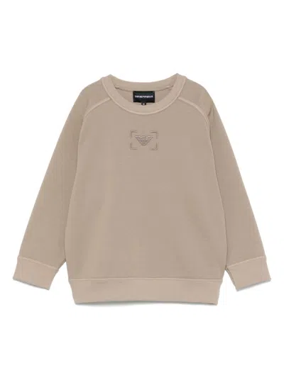 Emporio Armani Kids' Logo-embroidered Sweatshirt In Green