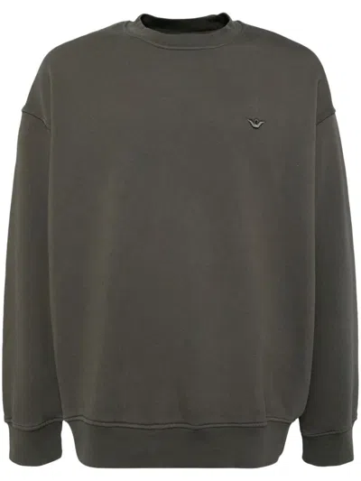 Emporio Armani Logo-embroidered Sweatshirt In Green