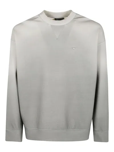 Emporio Armani Logo-embroidered Sweatshirt In Grey