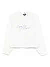 Emporio Armani French Terry Jersey Sweatshirt With Logo In White