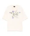 Emporio Armani Logo-embroidered T-shirt In Neutral