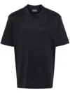 Emporio Armani Logo-embroidered Cotton Blend T-shirt In 蓝色