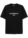 Emporio Armani Embroidered Logo T-shirt In Black