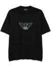 Emporio Armani T-shirt Mit Logo-stickerei In Black