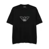 Emporio Armani T-shirt Mit Logo-stickerei In Black