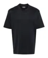 Emporio Armani Logo-embroidered Cotton Blend T-shirt In Black