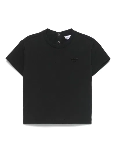 Emporio Armani Babies' Logo-embroidered T-shirt In Blue
