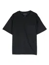 Emporio Armani Logo-embroidered T-shirt In Blue