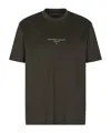 Emporio Armani Lyocell Blend Jersey T-shirt With 3d-effect Logo In Green