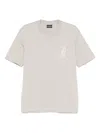 Emporio Armani Logo-embroidered T-shirt In Grey