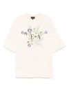 Emporio Armani Logo-embroidered T-shirt In Neutral